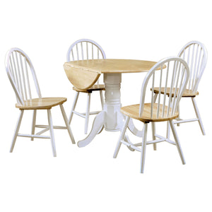 Allison  Round Drop Leaf Dining Table Set White