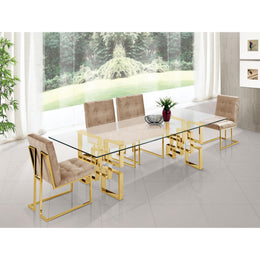 Meridian Pierre Beige Velvet Dining Chair