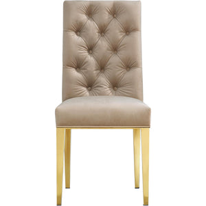 Meridian Capri Beige Velvet Dining Chair