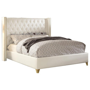 Meridian Soho White Vegan Leather Full Bed