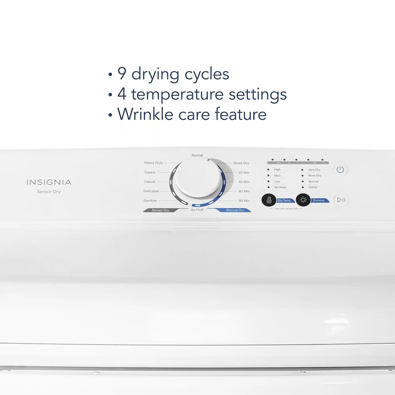 Package - Insignia™ - 3.7 Cu. Ft. High Efficiency 12-Cycle Top-Loading Washer and 6.7 Cu. Ft. Electric Dryer with Sensor Dry - White