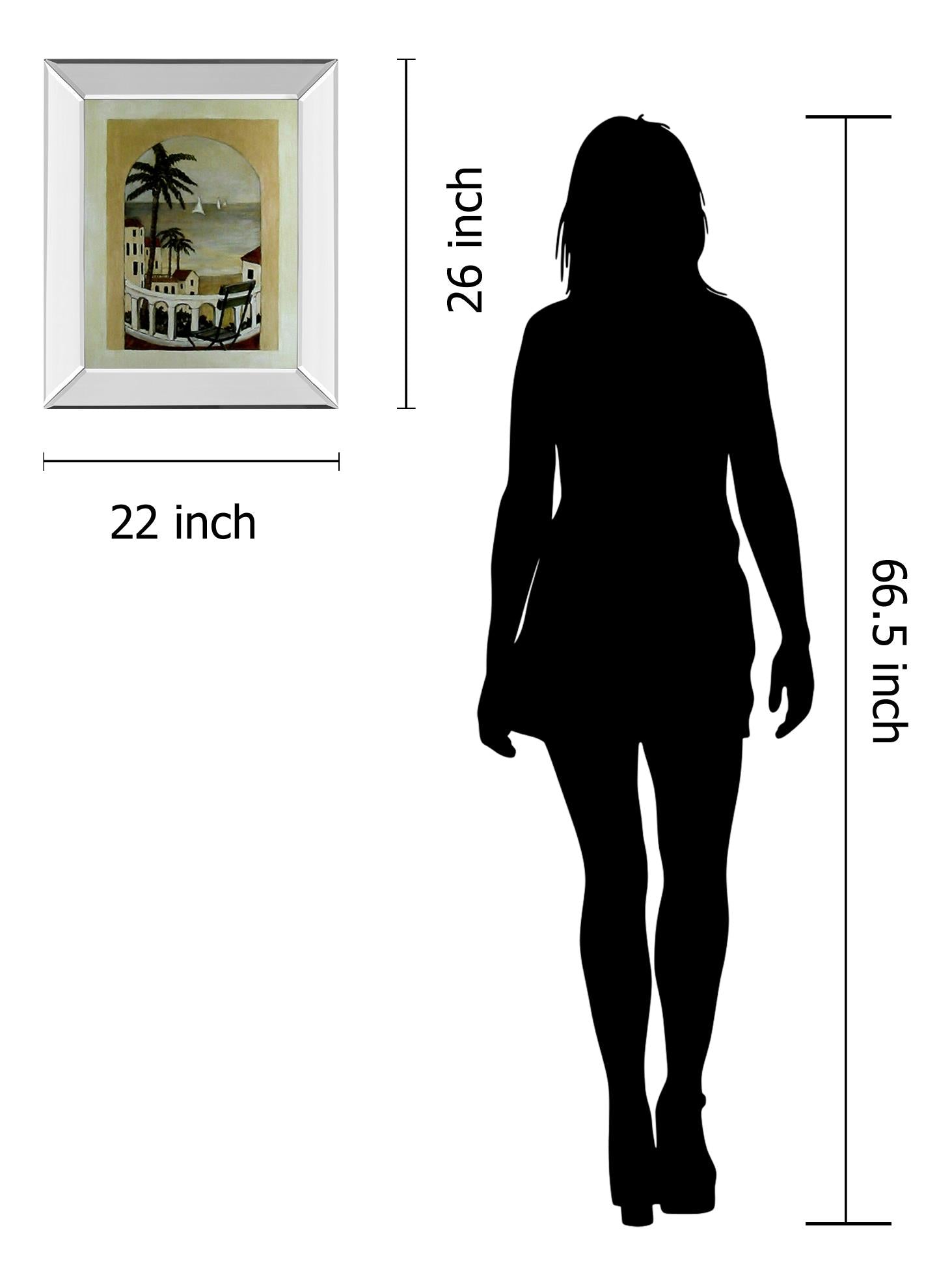 Mirrored Frame Ocean Park View By Charlene Olson 22X26 Mirror Frame Print