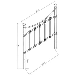 Marie Metal  Open Frame Headboard White