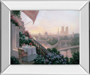 Mirrored Frame Dinner For Two By Christa Kieffer 22X26 Mirror Frame Print