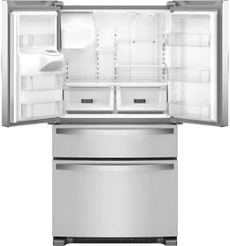 Whirlpool - 36 in. Wide 25 cu. ft. Wide French Door Bottom Mount Refrigerator with Two-Tier Freezer Storage - Stainless Steel