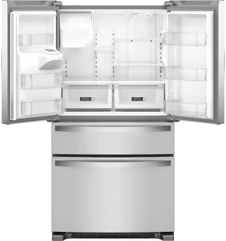 Whirlpool - 36 in. Wide 25 cu. ft. Wide French Door Bottom Mount Refrigerator with Two-Tier Freezer Storage - Stainless Steel