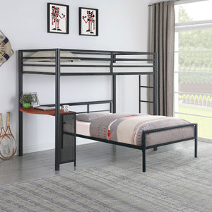 Fisher  Over  Workstation Loft Bed Set Gunmetal
