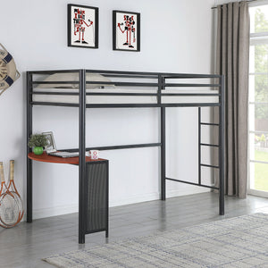 Fisher  Workstation Loft Bed Gunmetal