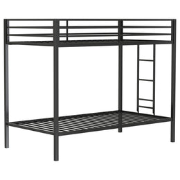 Alevera Metal Bunk Bed with Ladder Black
