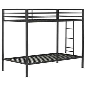 Alevera Metal Bunk Bed with Ladder Black