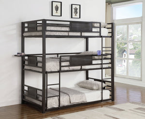 Rogen Metal  Triple Bunk Bed Dark Bronze