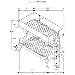 Frankie Wood  Over  Bunk Bed Blue and Natural