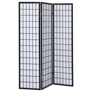 Carrie 3-Panel Room Divider Folding Shoji Screen Black