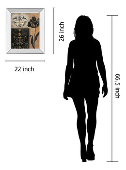 Mirrored Frame Tulip Silhouette By Tava Studio 22X26 Mirror Frame Print