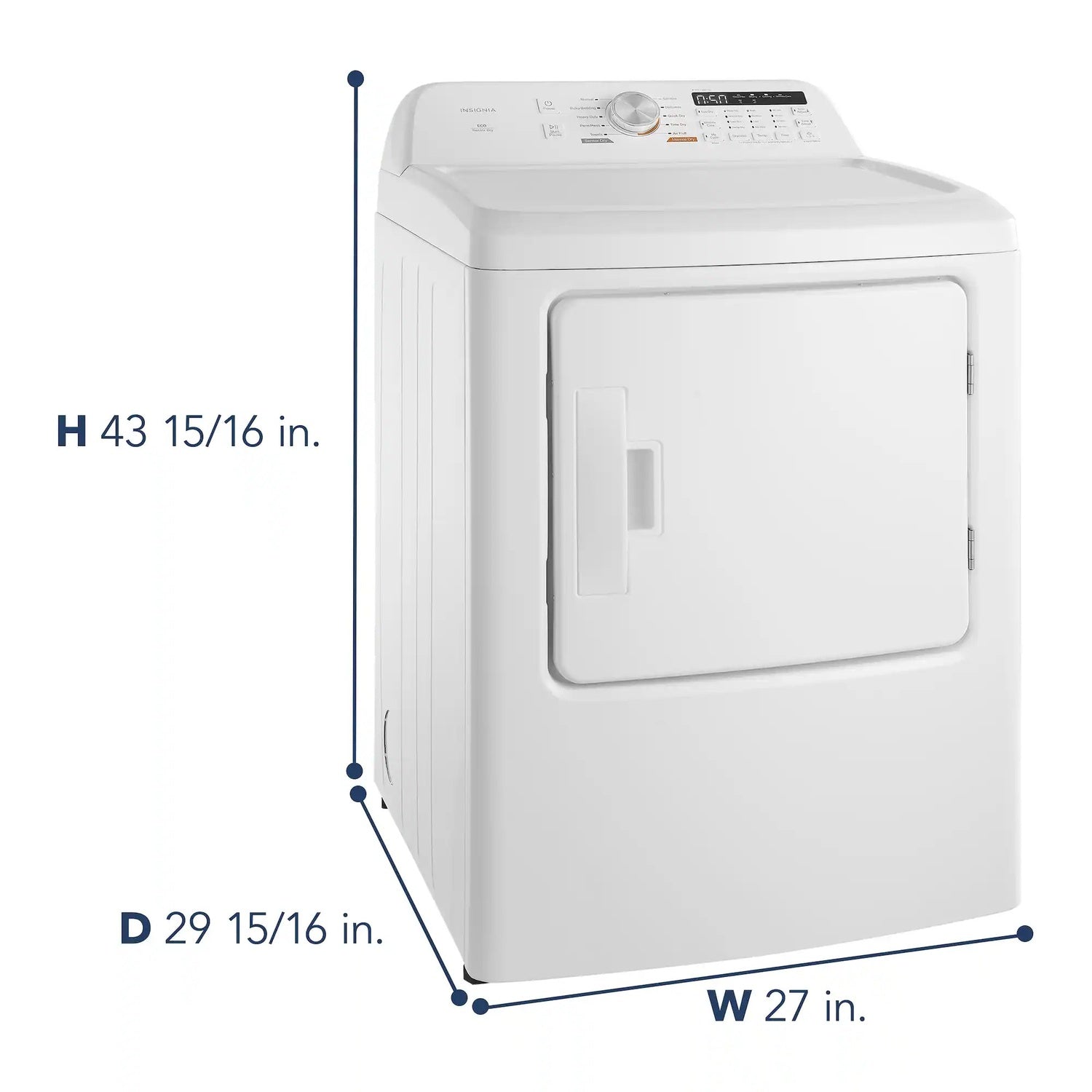 Package - Insignia™ - 4.1 Cu. Ft. Top Load Washer with ColdMotion Technology and 7 Cu. Ft. Electric Dryer with Sensor Dry - White