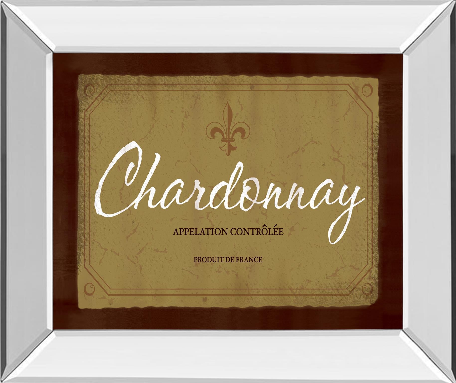 Mirrored Frame Chardonnay By Paola Viveiros 22X26 Mirror Frame Print