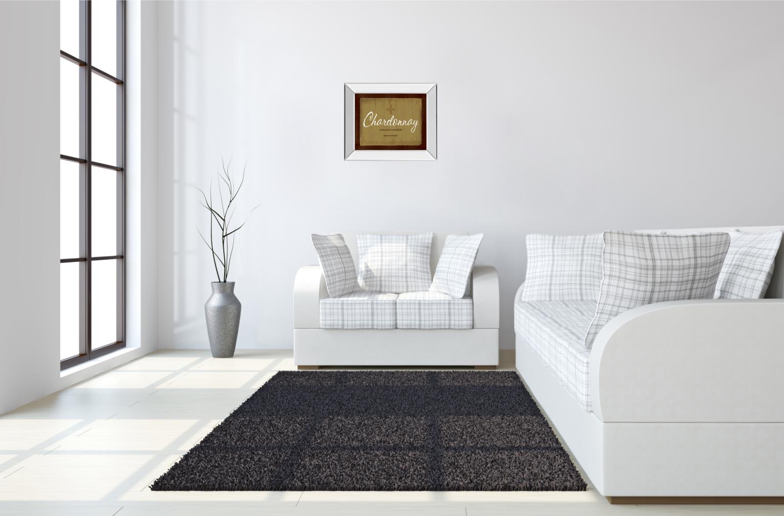 Mirrored Frame Chardonnay By Paola Viveiros 22X26 Mirror Frame Print