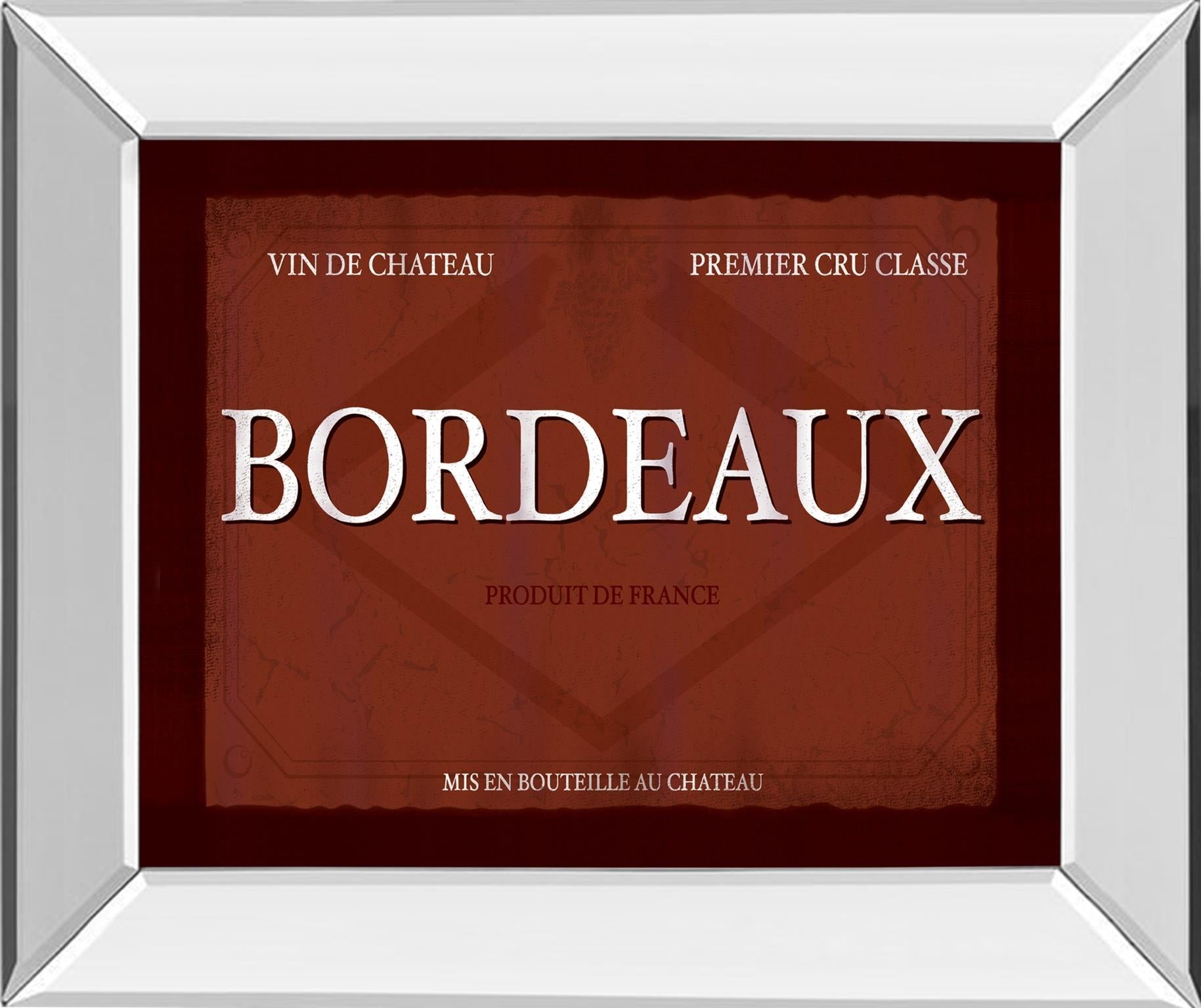 Mirrored Frame Bordeaux By Paola Viveiros 22X26 Mirror Frame Print