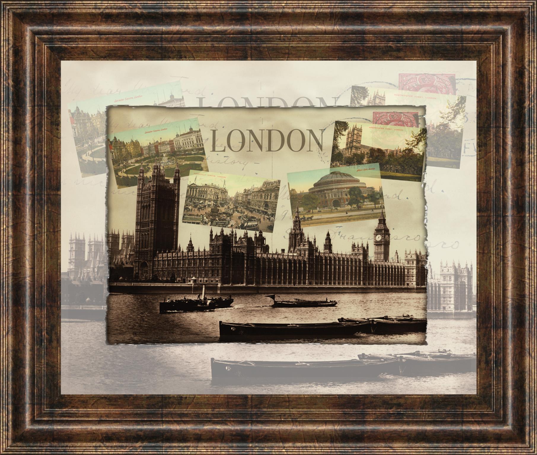 London Postcard By 22X26 Framed Print