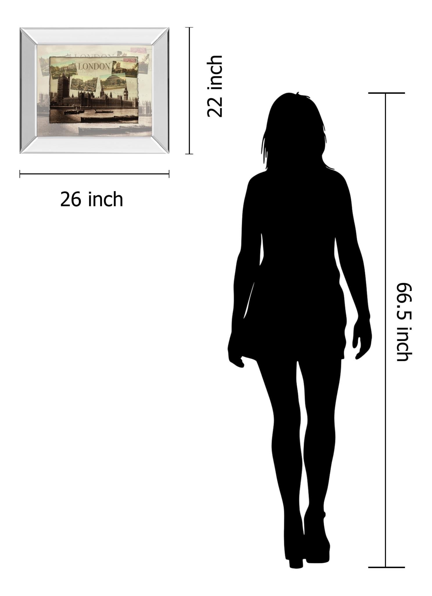 Mirrored Frame London Postcard By 22X26 Mirror Frame Print