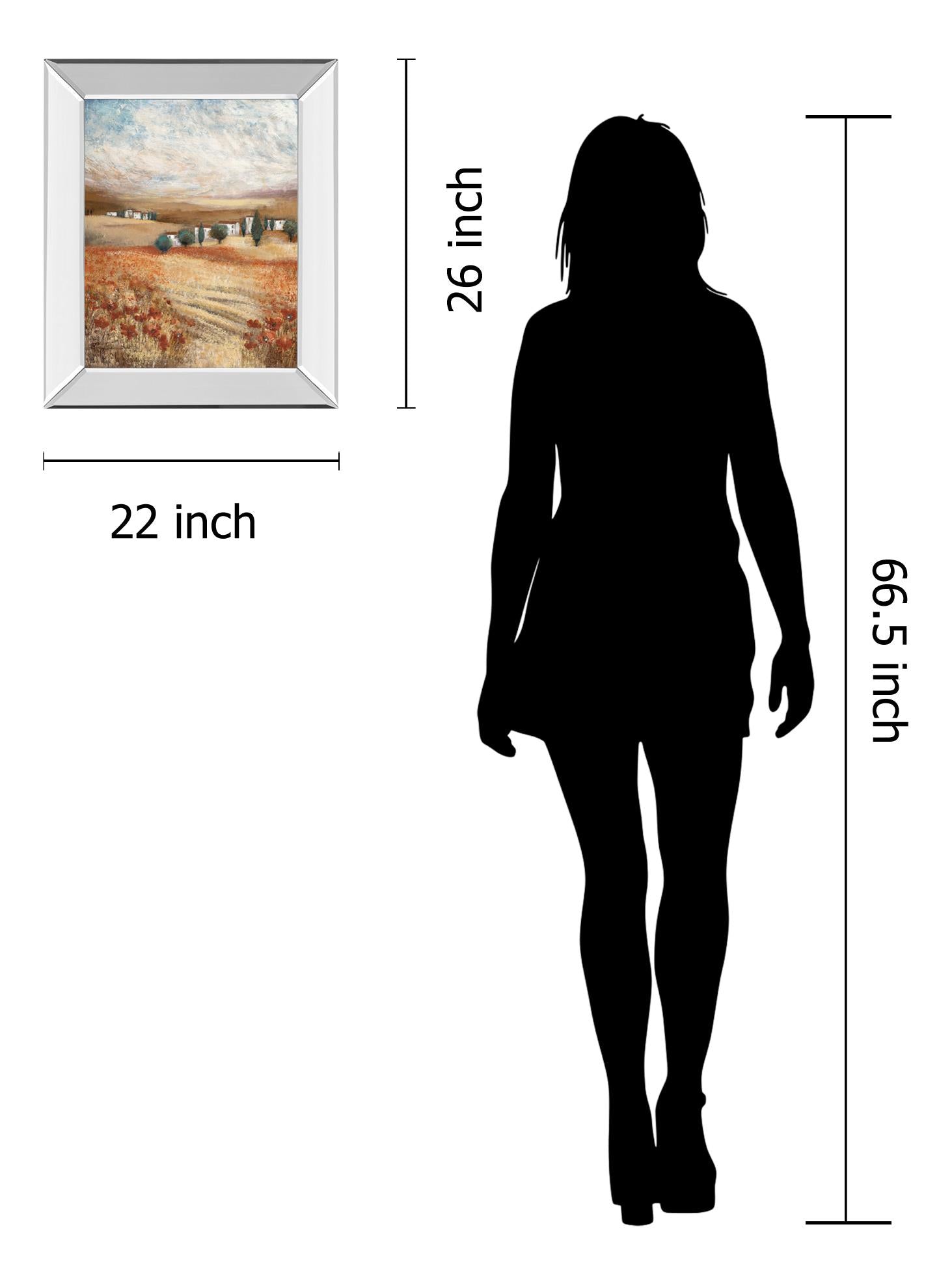 Mirrored Frame Hilltown Landscape Ii By Rosie Abrahams 22X26 Mirror Frame Print