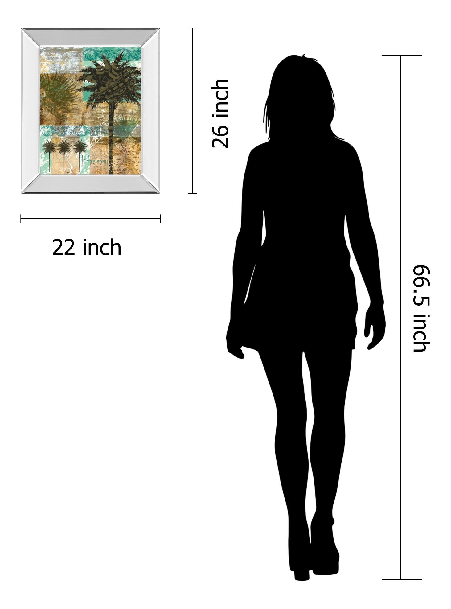 Mirrored Frame Palm Iii By Maeve Fitzsimons 22X26 Mirror Frame Print