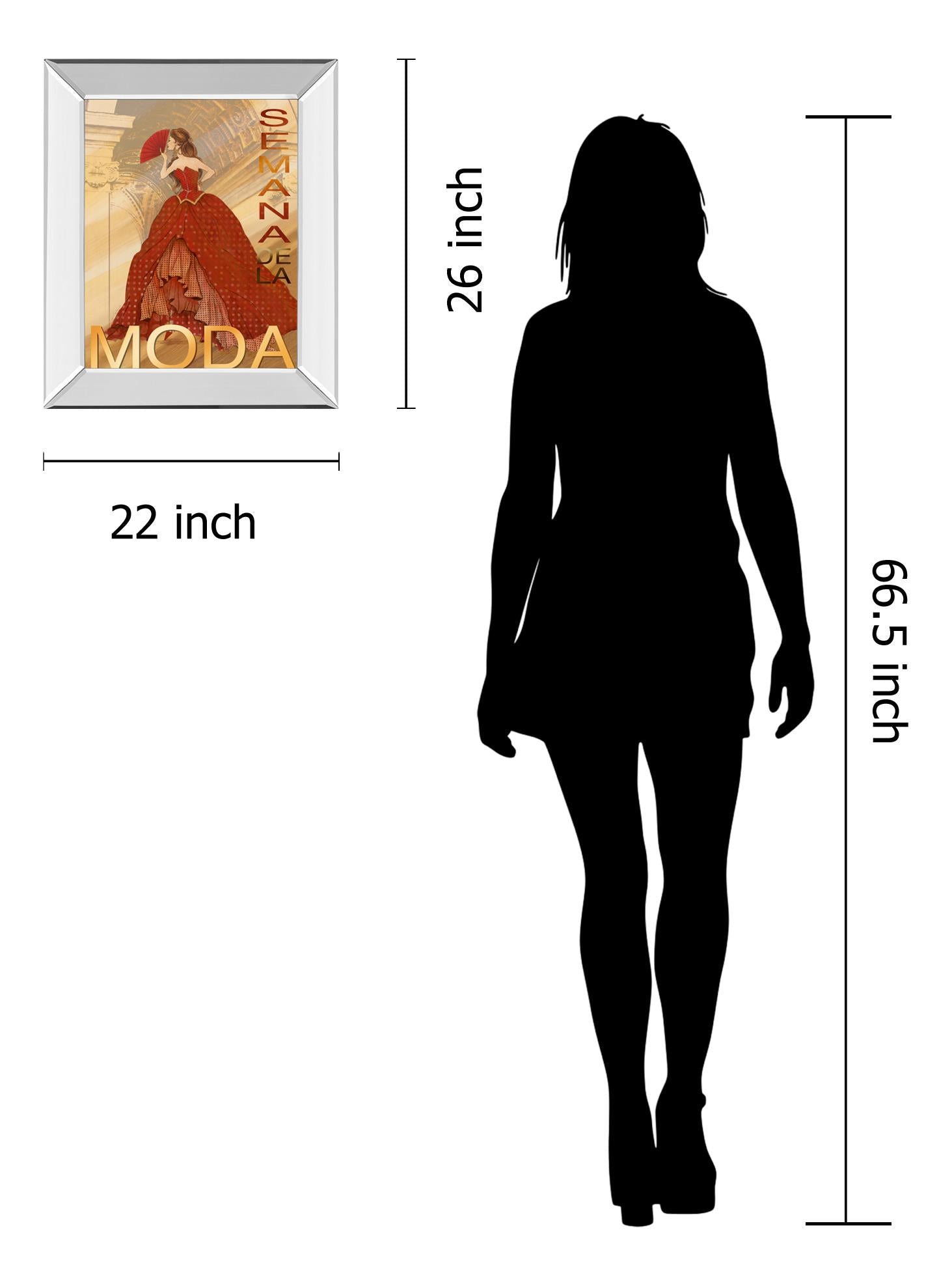 Mirrored Frame Semana De La Moda By Tava Studio 22X26 Mirror Frame Print
