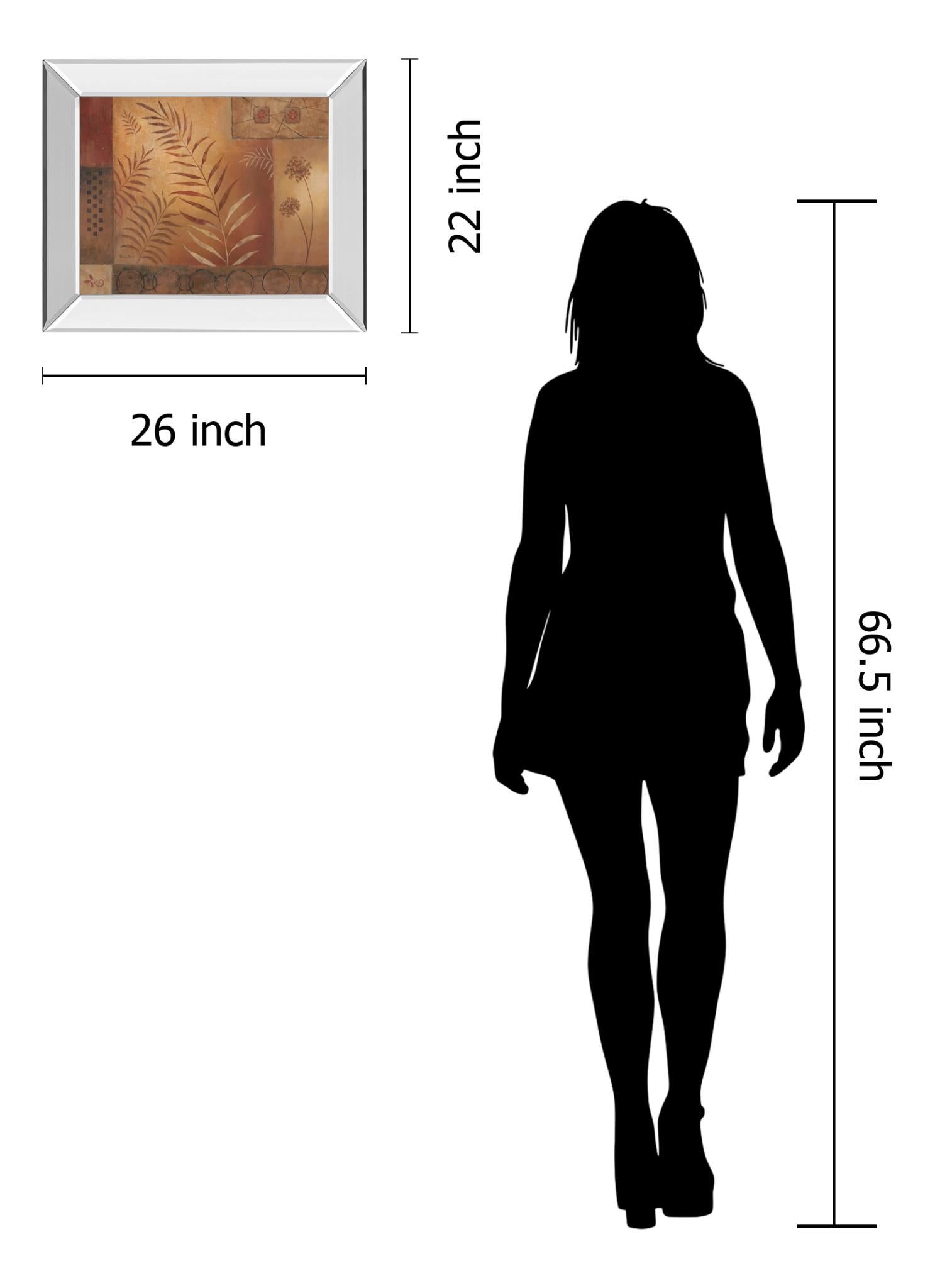 Mirrored Frame Modern Fern Ii By Vivian Flasch 22X26 Mirror Frame Print