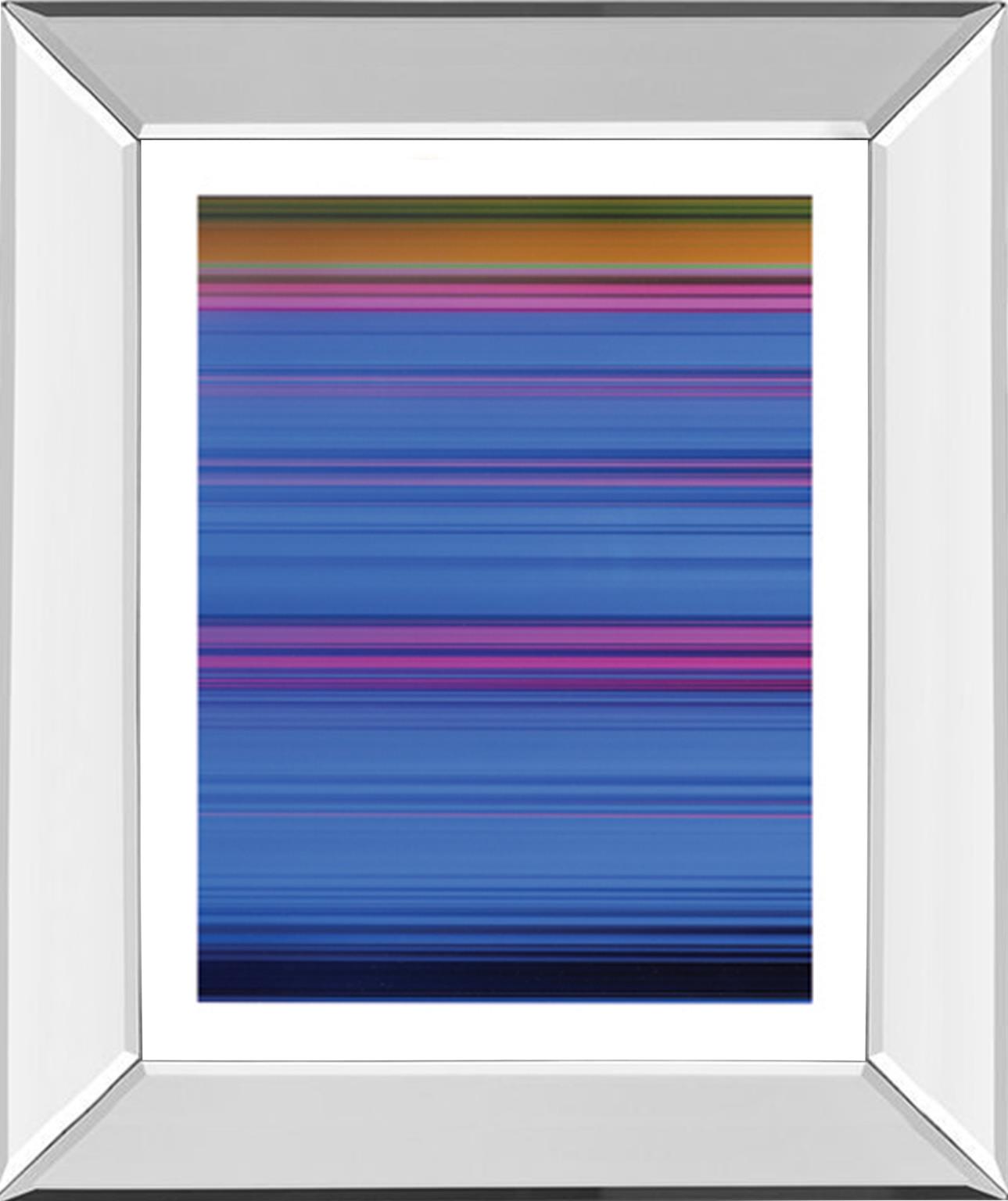 Mirrored Frame Abstract Blues By Mark Baker 22X26 Mirror Frame Print