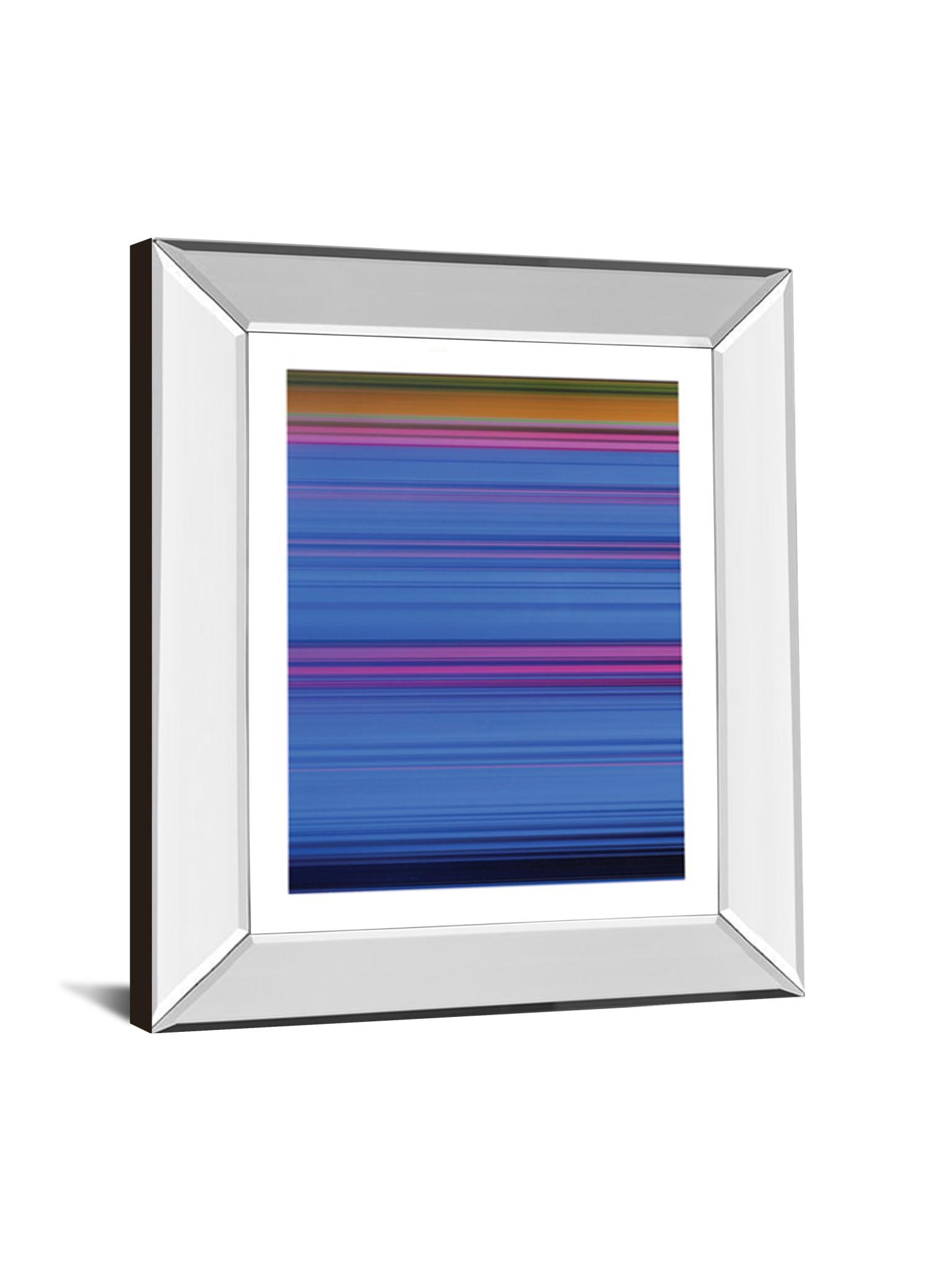 Mirrored Frame Abstract Blues By Mark Baker 22X26 Mirror Frame Print