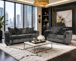 510-2PC Black - Sofa & Loveseat Set