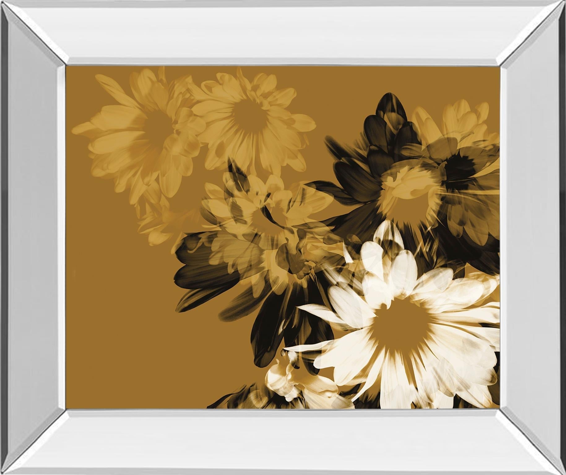Mirrored Frame Golden Bloom Ii By A.Project 22X26 Mirror Frame Print