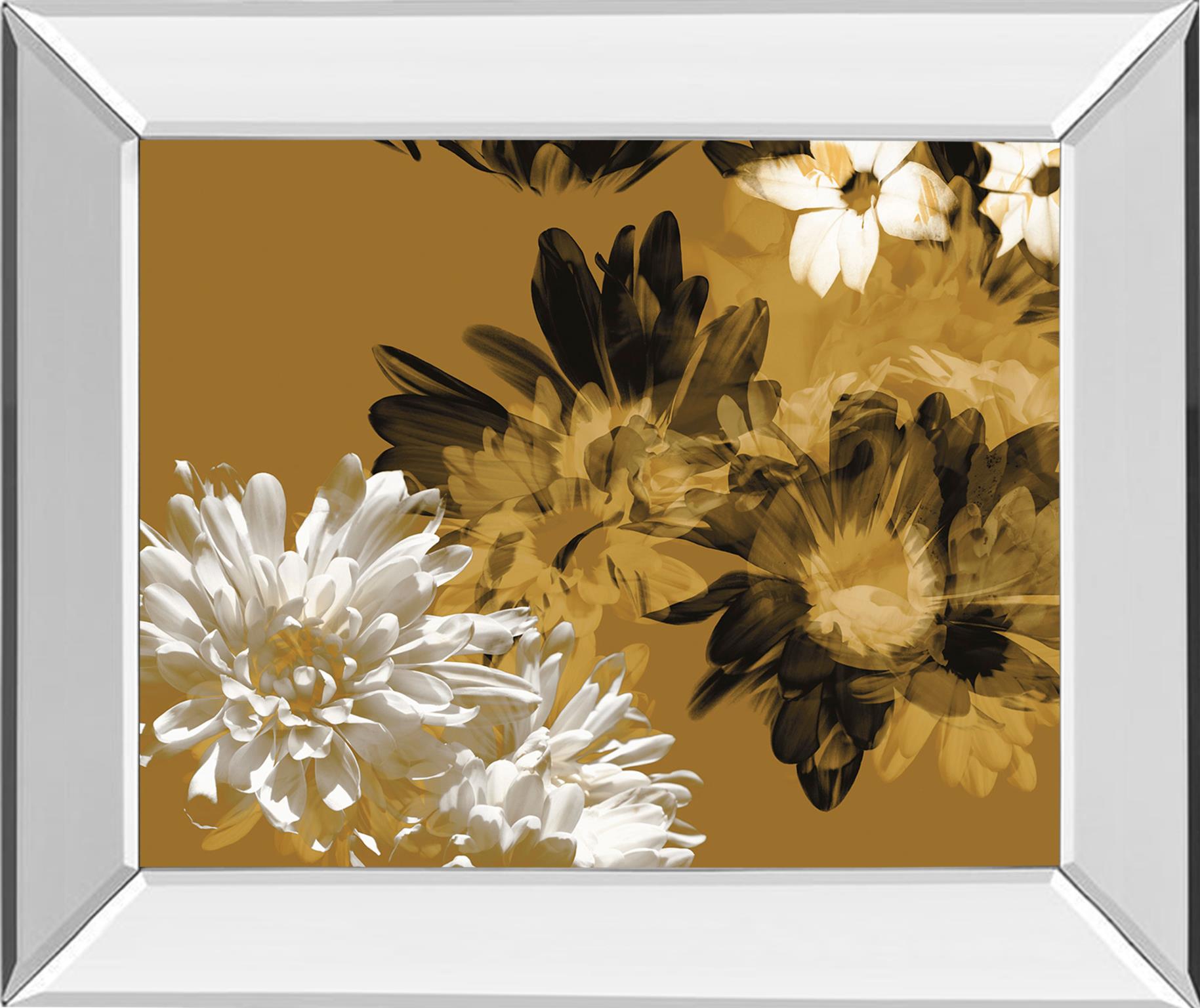 Mirrored Frame Golden Bloom I By A.Project 22X26 Mirror Frame Print