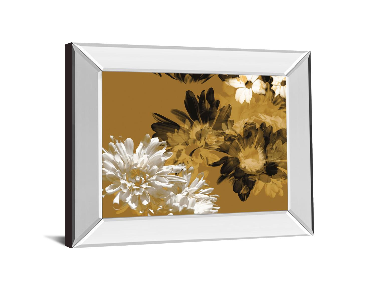 Mirrored Frame Golden Bloom I By A.Project 22X26 Mirror Frame Print