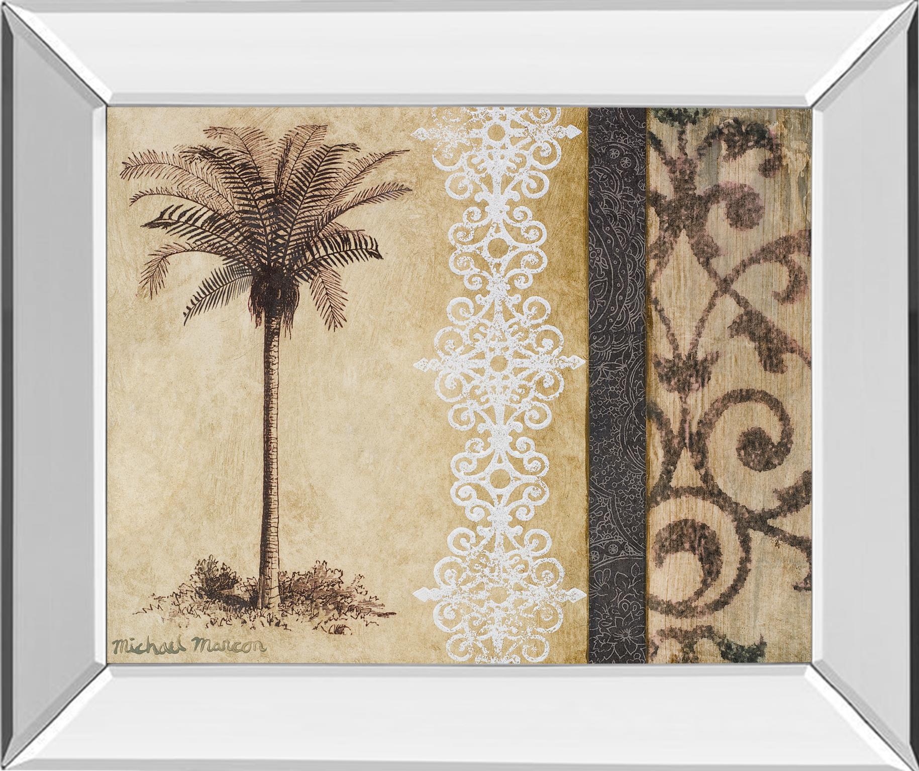 Mirrored Frame Decorative Palm Ii By Michael Marcon 22X26 Mirror Frame Print