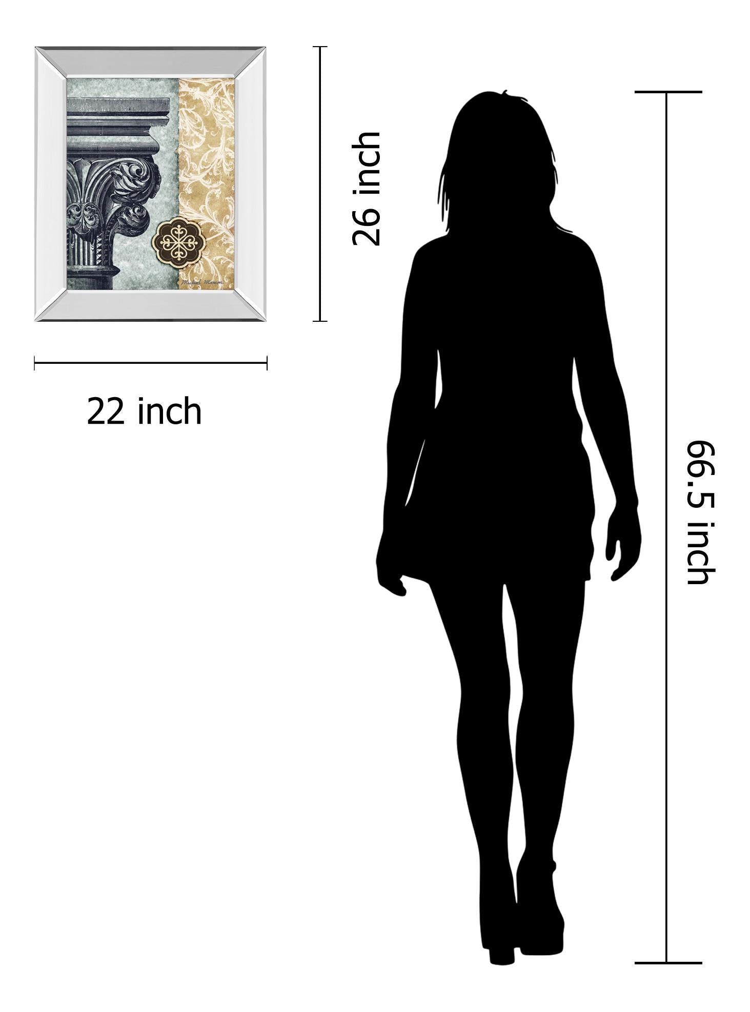 Mirrored Frame Romanesque Ii By Michael Marcon 22X26 Mirror Frame Print