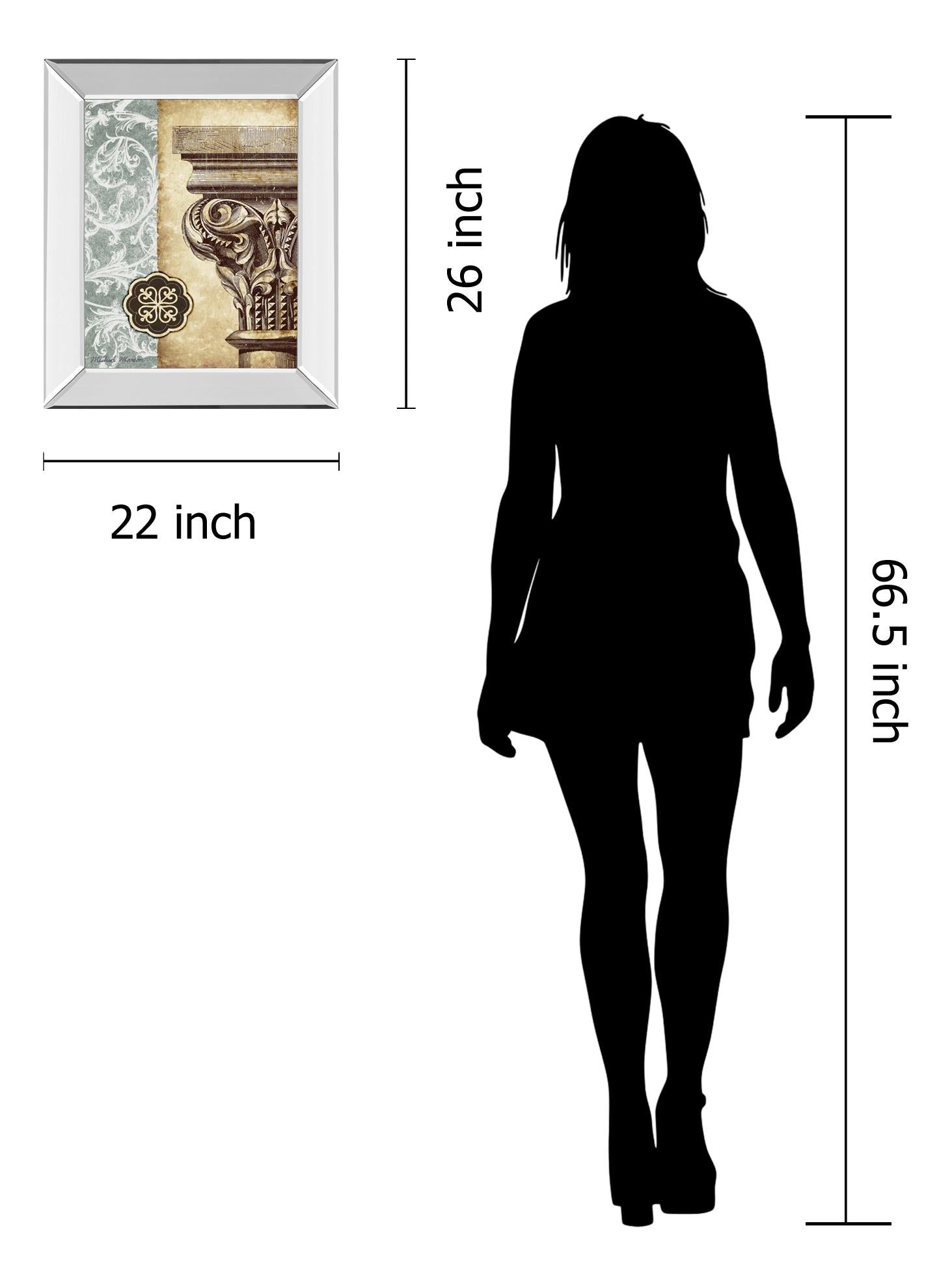 Mirrored Frame Romanesque I By Michael Marcon 22X26 Mirror Frame Print