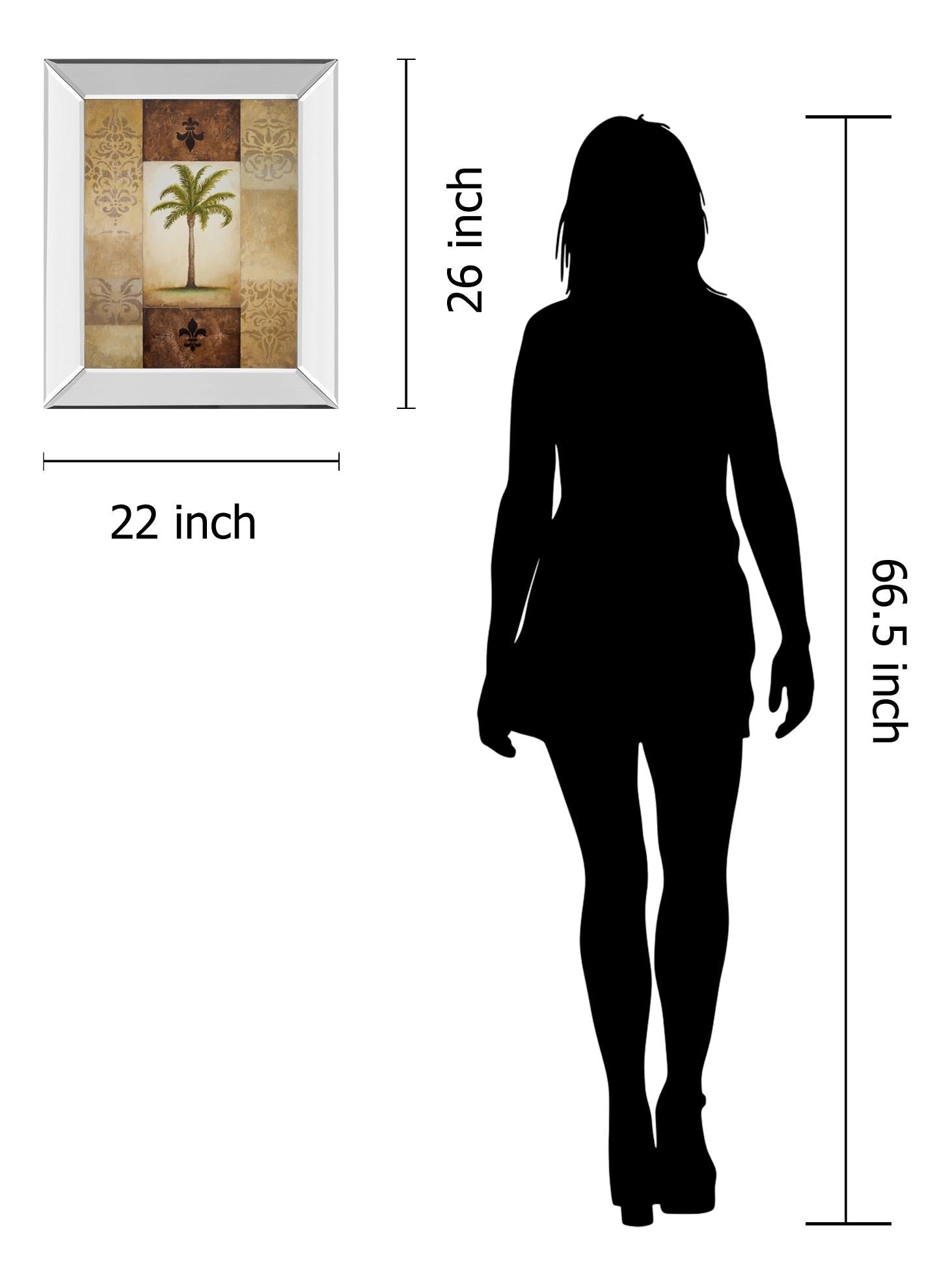 Mirrored Frame Fantasy Palm I By Michael Marcon 22X26 Mirror Frame Print