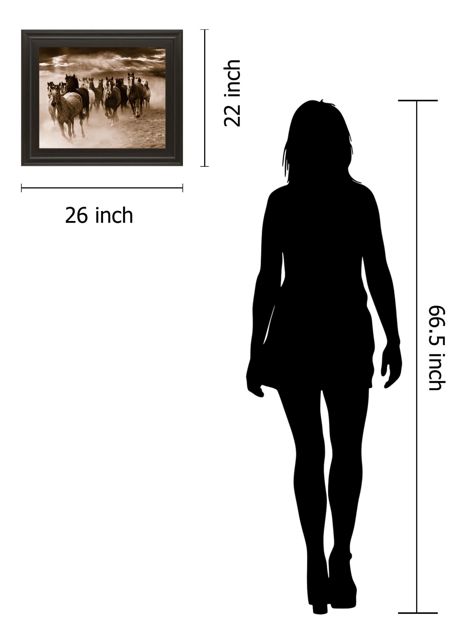 Running Horses By Monte Naglar 22X26 Framed Print