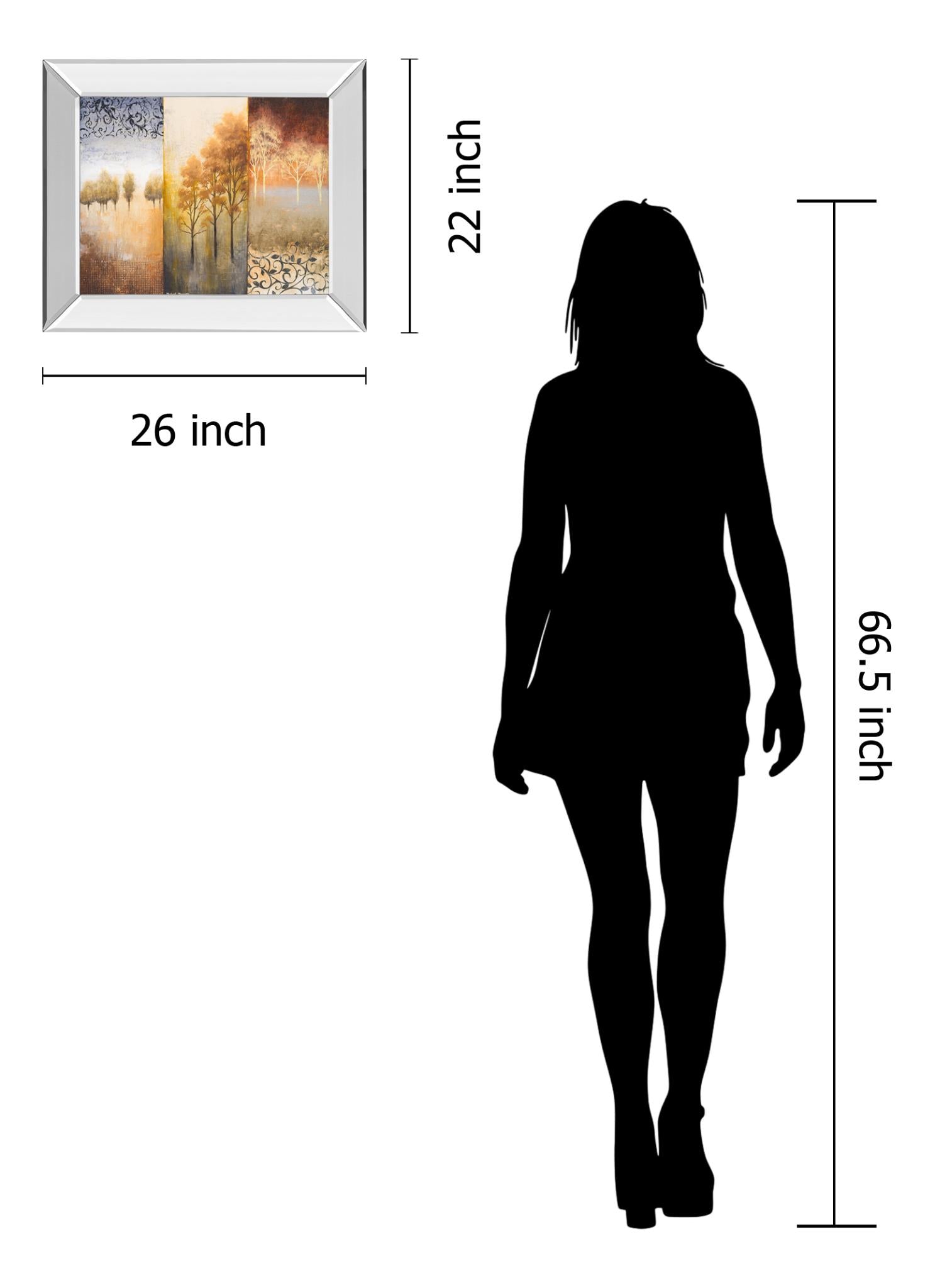 Mirrored Frame Lost In Trees Ii By Michael Marcon 22X26 Mirror Frame Print