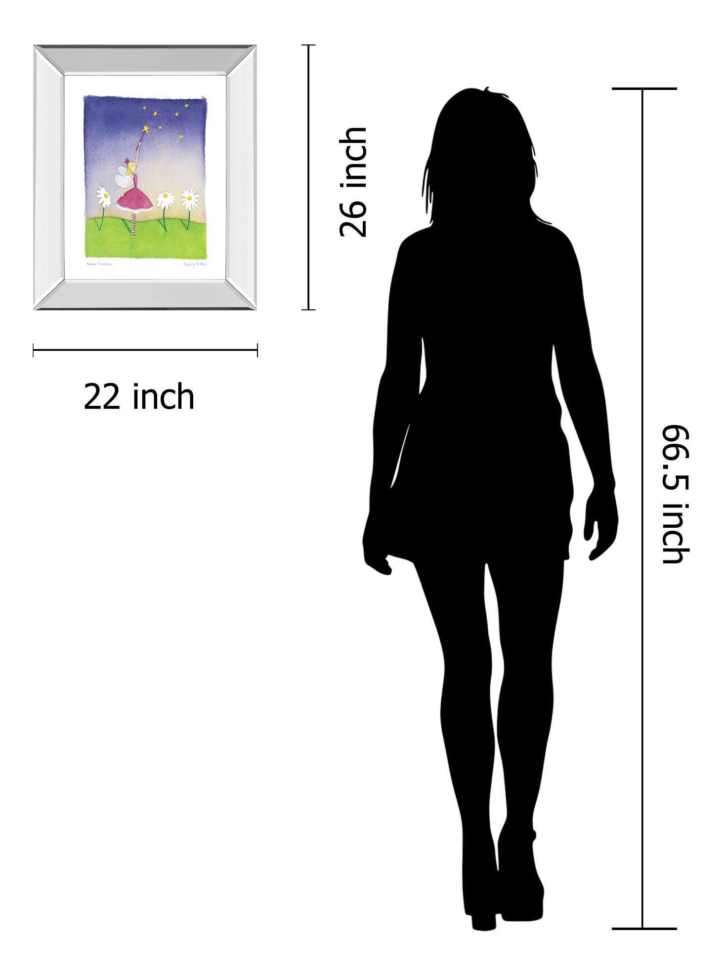 Mirrored Frame Felicity Wishes I By Emma Thomson 22X26 Mirror Frame Print