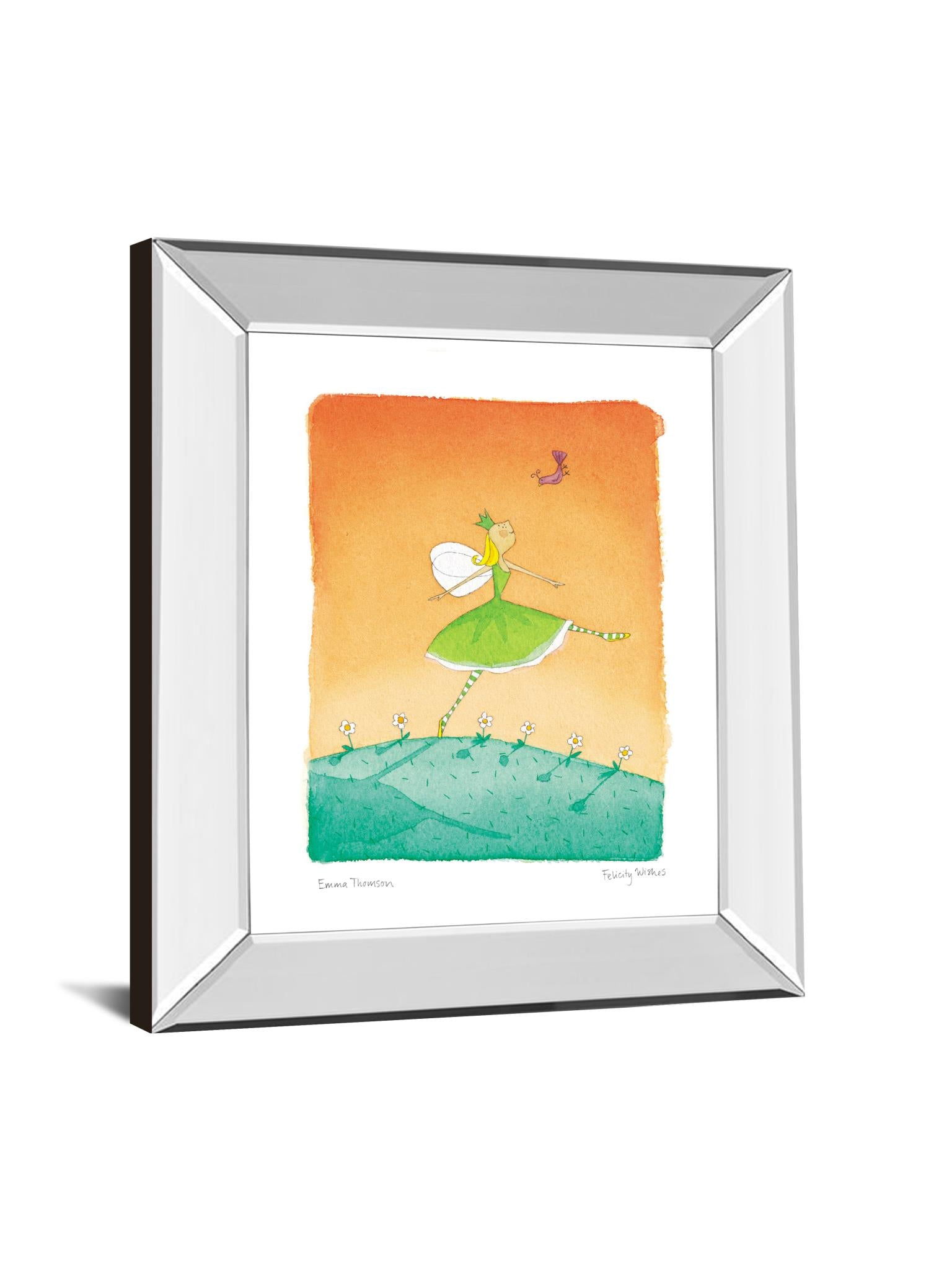 Mirrored Frame Felicity Wishes Iv By Emma Thomson 22X26 Mirror Frame Print
