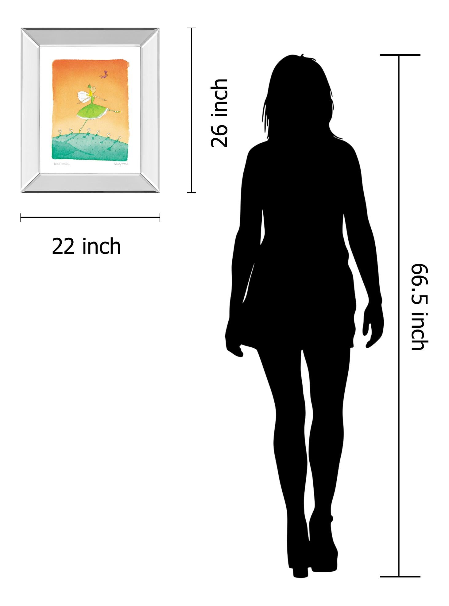 Mirrored Frame Felicity Wishes Iv By Emma Thomson 22X26 Mirror Frame Print