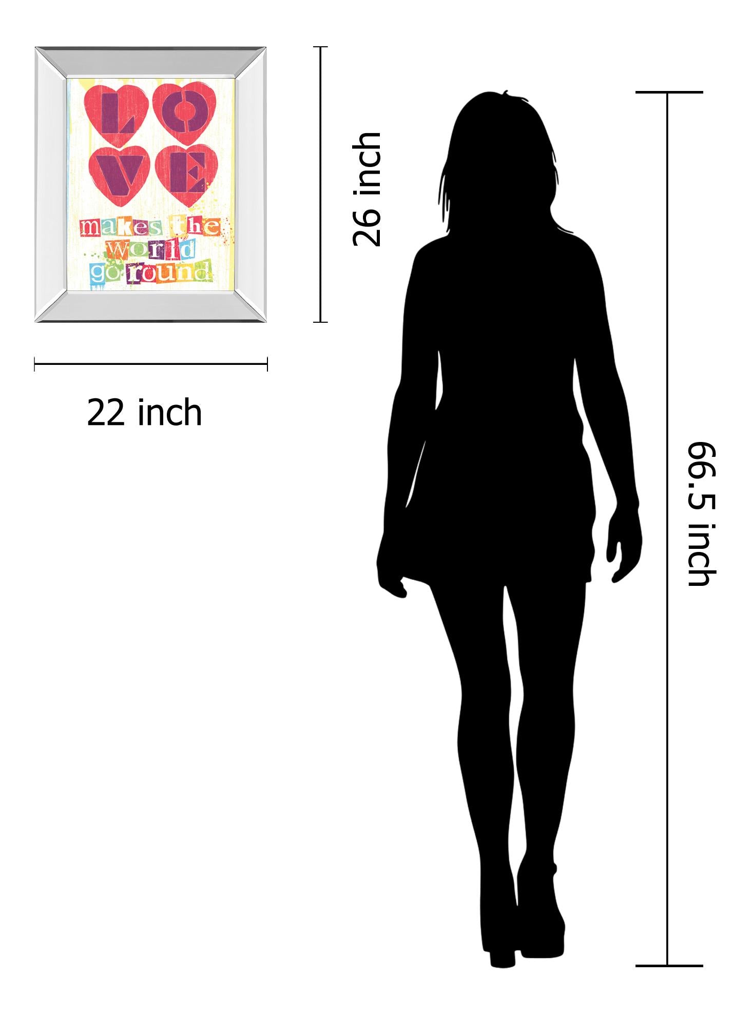 Mirrored Frame Must Be Love I By Tom Frazier 22X26 Mirror Frame Print