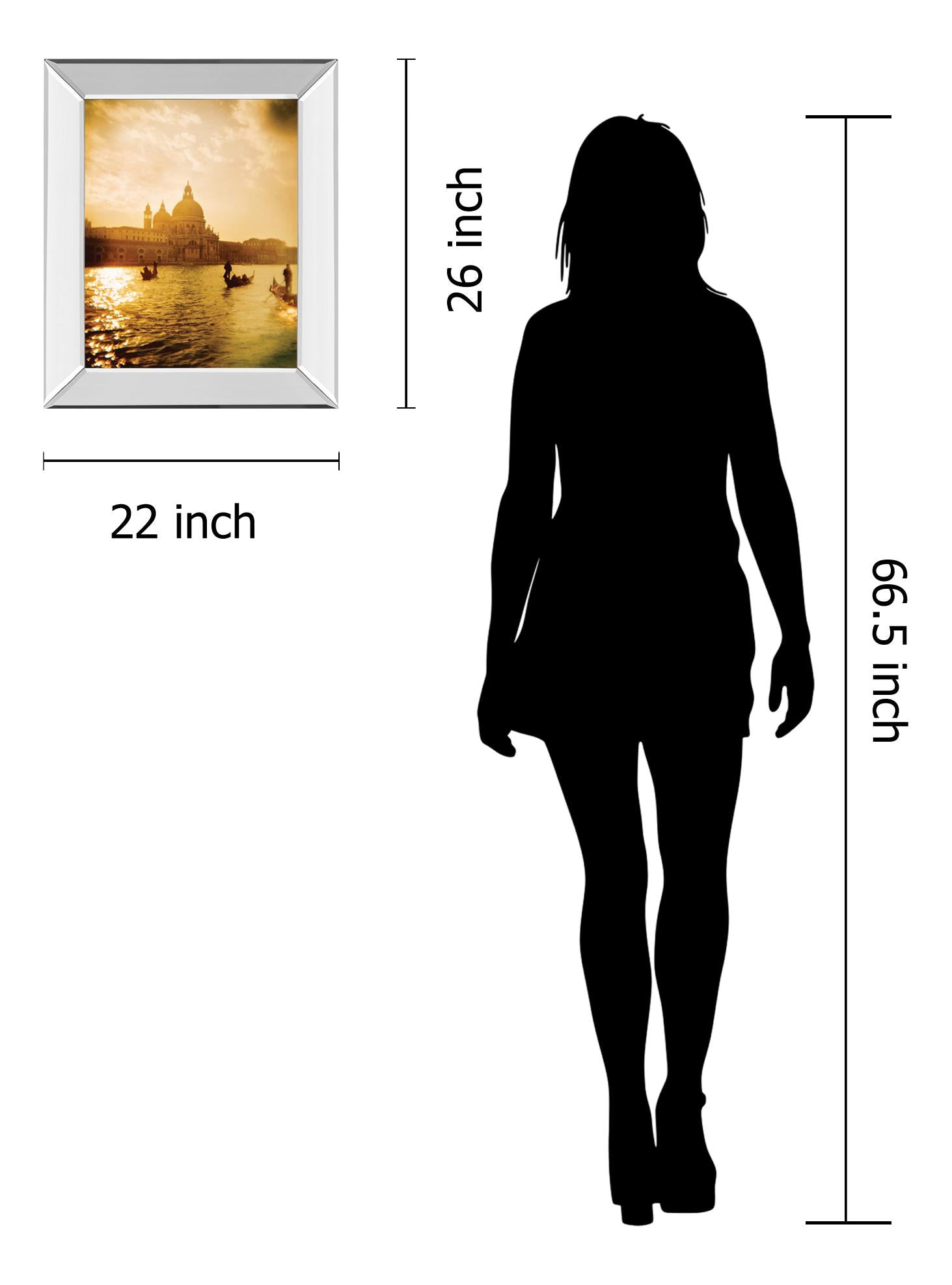 Mirrored Frame Venezia Sunset I By Thompson 22X26 Mirror Frame Print