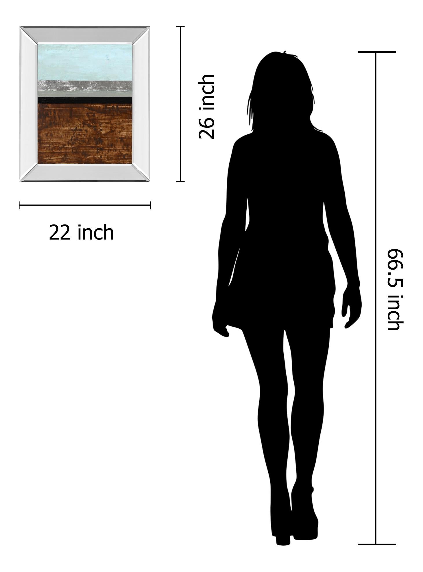 Mirrored Frame Textured Light I By Natalie Avondet 22X26 Mirror Frame Print