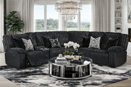 Flash Black Power Reclining Sectional
