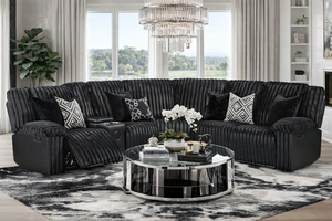 Flash Black Power Reclining Sectional