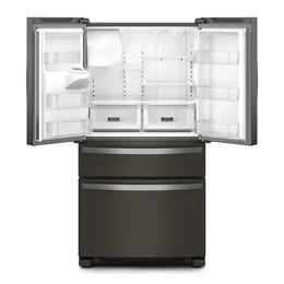 Whirlpool - 36 in. Wide 24.5 cu. ft. French Door Refrigerator with Two-Tier Freezer Storage - Black Stainless Steel