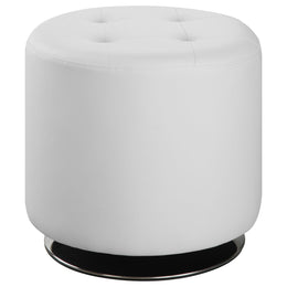 Bowman Round Upholstered Tufted Swivel Ottoman